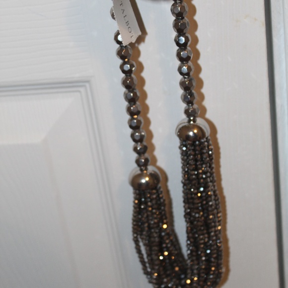 NWT - Talbots Shiny Gunmetal Statement Necklace - Picture 6 of 8